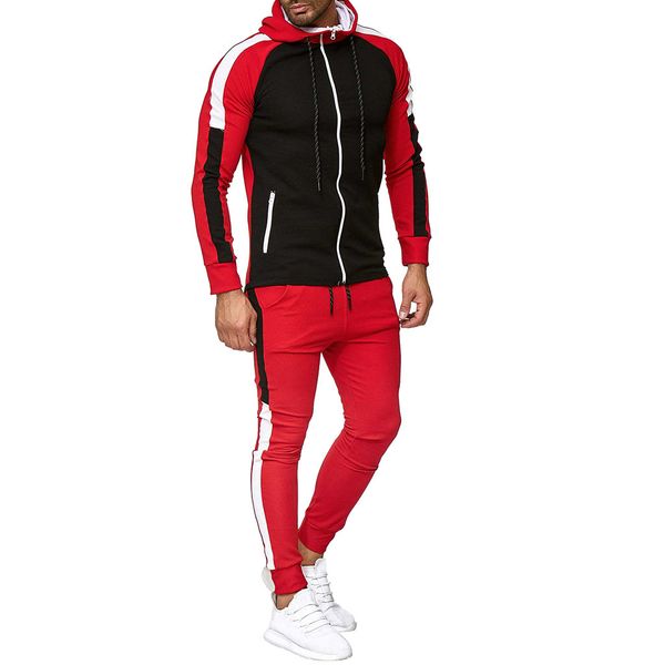 men's autumn splicing color zipper long sleeve hooded sweater sweater pants set men's casual sports elastic belt set#lr3, Gray
men's autumn splicing color zipper long sleeve hooded sweater sweater pants set men's casual sports elastic belt set#lr3, Gray
