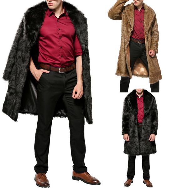 m men's luxury winter long faux fur coat male warm thick -fur jacket fur outerwear casual lapel parka coat leather jacket, Black
m men's luxury winter long faux fur coat male warm thick -fur jacket fur outerwear casual lapel parka coat leather jacket, Black