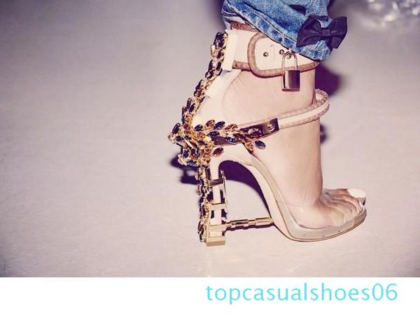 summer luxury strange heel crystal designer shoes woman pvc high heel sandals 2019 padlock ankle strap rhinestone sandals, Black
summer luxury strange heel crystal designer shoes woman pvc high heel sandals 2019 padlock ankle strap rhinestone sandals, Black