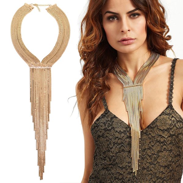 jerpvte 2018 good quality new style fashion gold silver unique long tassel collar pendant necklace statement jewelry for women, Golden;silver
jerpvte 2018 good quality new style fashion gold silver unique long tassel collar pendant necklace statement jewelry for women, Golden;silver