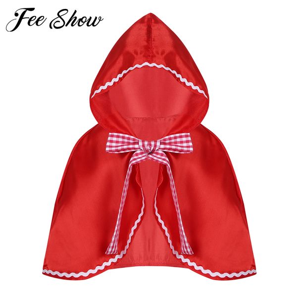 red cap kids girls hooded cloak cape with bowknot for halloween cosplay party costume dress up, Blue;gray
red cap kids girls hooded cloak cape with bowknot for halloween cosplay party costume dress up, Blue;gray