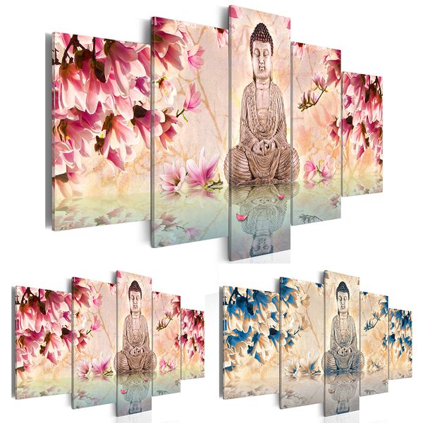 5 pieces modern magnolia flower buddha wall decor buddhism art oil painting print on canvas home decor canvas painting picture no frame
5 pieces modern magnolia flower buddha wall decor buddhism art oil painting print on canvas home decor canvas painting picture no frame