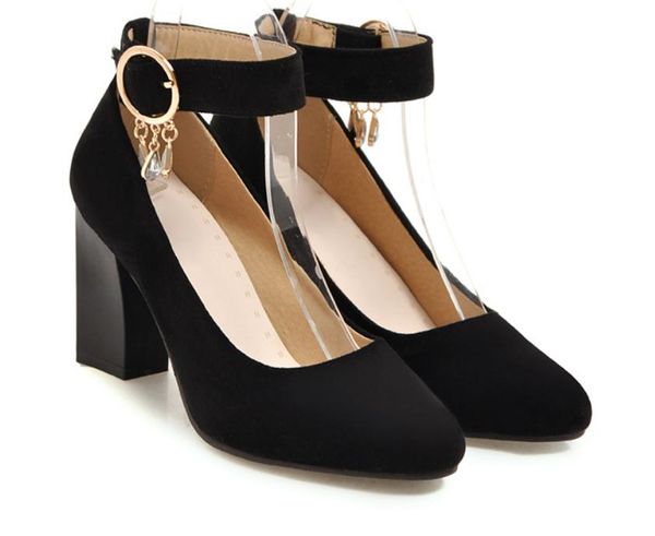 2020 spring and autumn with new style fashion high heel coarse heel pointed end suede women's shoes@bnm, Black
2020 spring and autumn with new style fashion high heel coarse heel pointed end suede women's shoes@bnm, Black