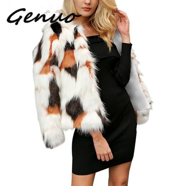 2019 autumn winter short splice women faux fur coat long sleeve hairy female leather jacket loose thick warm plus size, Black
2019 autumn winter short splice women faux fur coat long sleeve hairy female leather jacket loose thick warm plus size, Black