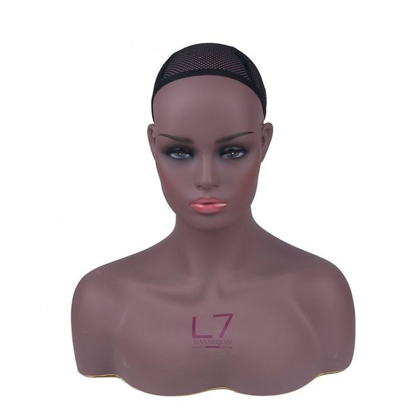 female realistic pvc black mannequin head bust sale for wig jewelry and hat display dc-7645, White
female realistic pvc black mannequin head bust sale for wig jewelry and hat display dc-7645, White