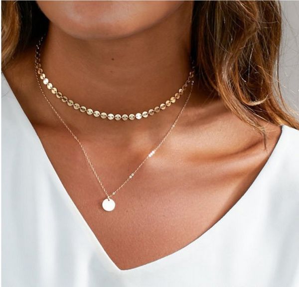 fashion europe america necklace brass disc sequins contact choker pendant with silver and gold plated metal chain, Golden;silver
fashion europe america necklace brass disc sequins contact choker pendant with silver and gold plated metal chain, Golden;silver