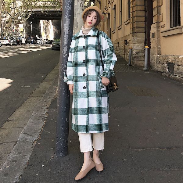 yosimi women wool coat 2019 autumn winter green plaid full sleeve turn-down collar wide-waisted long woolen women coats jackets, Black
yosimi women wool coat 2019 autumn winter green plaid full sleeve turn-down collar wide-waisted long woolen women coats jackets, Black