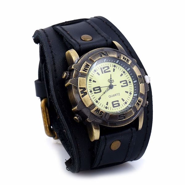 men women bracelet watch punk vintage cow leahter alloy wristwatch casual watches gift und sale, Slivery;brown
men women bracelet watch punk vintage cow leahter alloy wristwatch casual watches gift und sale, Slivery;brown