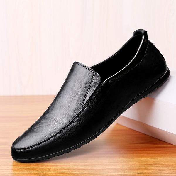 2019 summer new men's leather business casual shoes men's shoes soft bottom, Black 
2019 summer new men's leather business casual shoes men's shoes soft bottom, Black