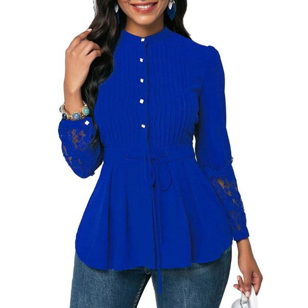 2020 office lady plus size stand collar lace stitching cuff conceal all unwanted belly parts waist drawstring shirt, White
2020 office lady plus size stand collar lace stitching cuff conceal all unwanted belly parts waist drawstring shirt, White