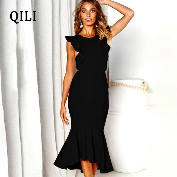 qili ruffles elegant women trumpet dress back hollow out party dresses for womens bodycon dress black pink red orange
qili ruffles elegant women trumpet dress back hollow out party dresses for womens bodycon dress black pink red orange