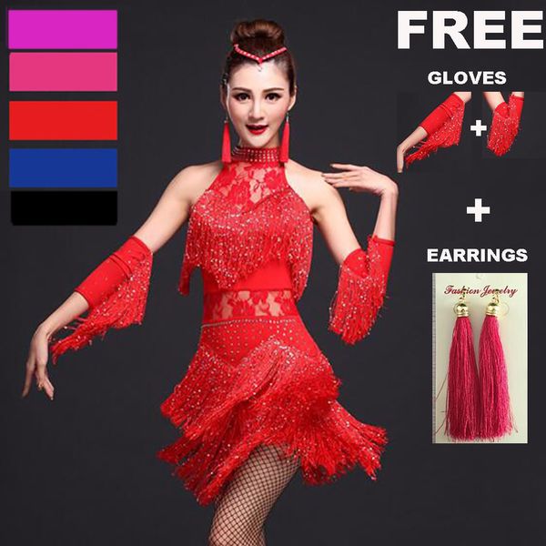 explosion latin dance women fringe dress&gloves&earrings competition/practice cha rumba samba salsa dance dress great gatsby, Black;red
explosion latin dance women fringe dress&gloves&earrings competition/practice cha rumba samba salsa dance dress great gatsby, Black;red