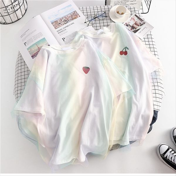 2019 fashionable super fire cec short-sleeved female heart-made loose niche ancient wearing girl t-shirt hong kong-style mesh top, White
2019 fashionable super fire cec short-sleeved female heart-made loose niche ancient wearing girl t-shirt hong kong-style mesh top, White