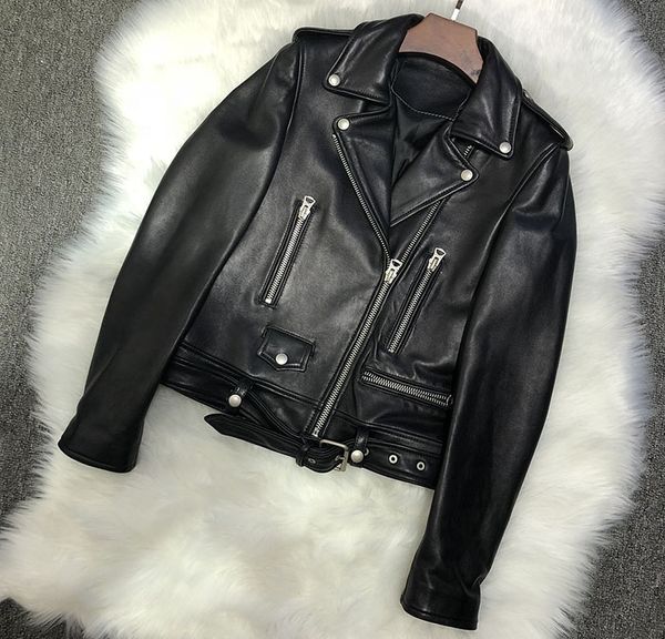 women's leather & faux 2021 genuine motorcycle biker short coat high street lady jacket couple slim zipper pure, Black
women's leather & faux 2021 genuine motorcycle biker short coat high street lady jacket couple slim zipper pure, Black