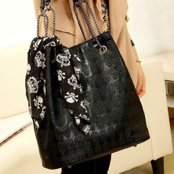 women skull bucket bag fashion pu leather skeleton chain shoulder bags lady vintage black tote crossbody #l
women skull bucket bag fashion pu leather skeleton chain shoulder bags lady vintage black tote crossbody #l