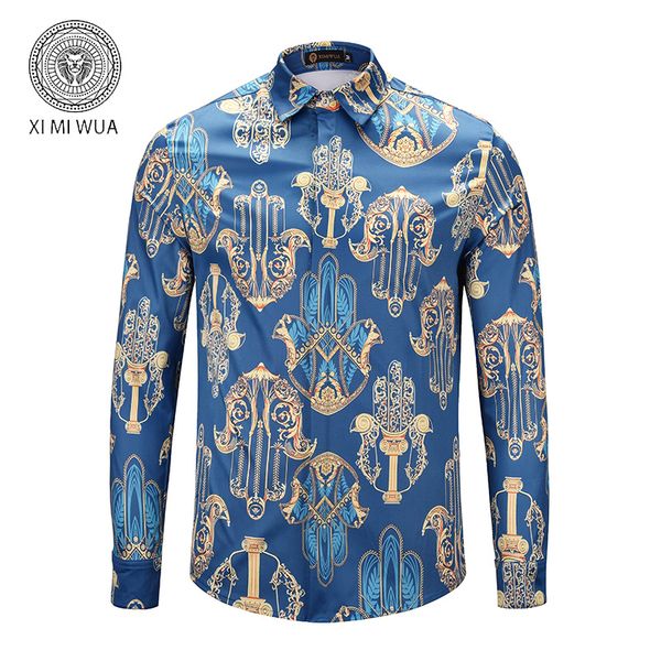 designer men's shirt brand long sleeve shirt fashion designer long sleeve men's british gentleman brand slim print totem designer, White;black
designer men's shirt brand long sleeve shirt fashion designer long sleeve men's british gentleman brand slim print totem designer, White;black