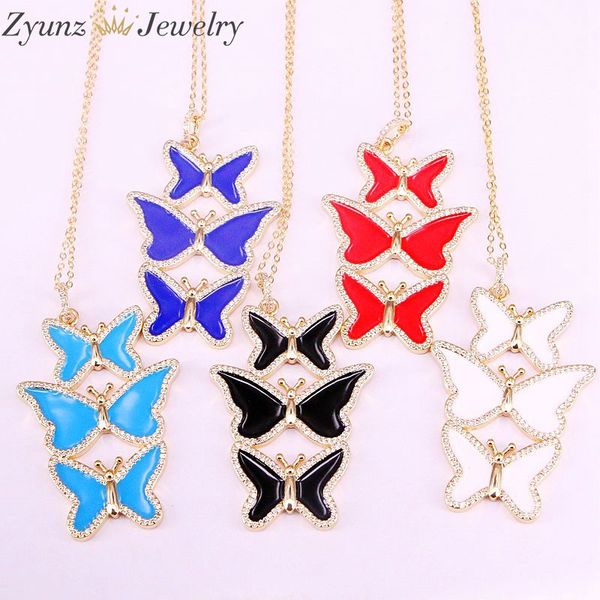 5pcs, fashion necklace enamel crystal three butterflys big pendant gold color jewelry charm necklaces for lady girls, Silver
5pcs, fashion necklace enamel crystal three butterflys big pendant gold color jewelry charm necklaces for lady girls, Silver