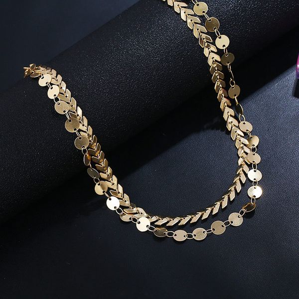 exquisite wedding accessories simple trendy jewelry chain american fashion simple volkswagen necklace double fish scale circle tassel choker, White
exquisite wedding accessories simple trendy jewelry chain american fashion simple volkswagen necklace double fish scale circle tassel choker, White