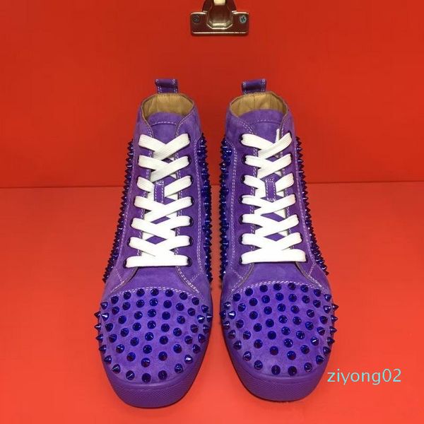 2019 designer red bottom suede leather with studded spikes men women casual shoes fashion high flats sneakers wholesale z02, Black
2019 designer red bottom suede leather with studded spikes men women casual shoes fashion high flats sneakers wholesale z02, Black