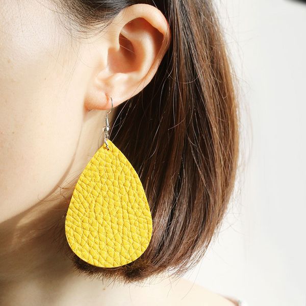 new arrival pure color teardrop pu leather earrings bohemia sport dangle for women girl jewelry ing, Silver
new arrival pure color teardrop pu leather earrings bohemia sport dangle for women girl jewelry ing, Silver