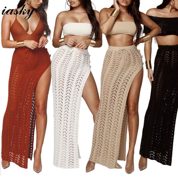 iasky 2018 new crochet high split beach long skirt women hollow out bikini swimsuit cover ups beachwear cover up 4 colors, Blue;gray
iasky 2018 new crochet high split beach long skirt women hollow out bikini swimsuit cover ups beachwear cover up 4 colors, Blue;gray