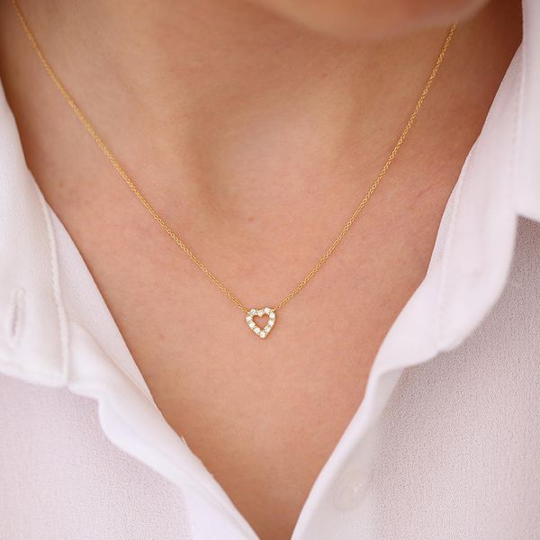 moissanite 14k yellow white gold heart pendant with 14k gold chain necklace for women in fine jewelry, Silver
moissanite 14k yellow white gold heart pendant with 14k gold chain necklace for women in fine jewelry, Silver