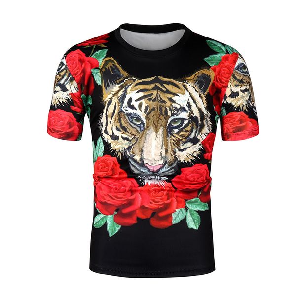 men's round neck slim casual animal printing short sleeves undershirt summer casual short shirts male men clothing, White;black
men's round neck slim casual animal printing short sleeves undershirt summer casual short shirts male men clothing, White;black