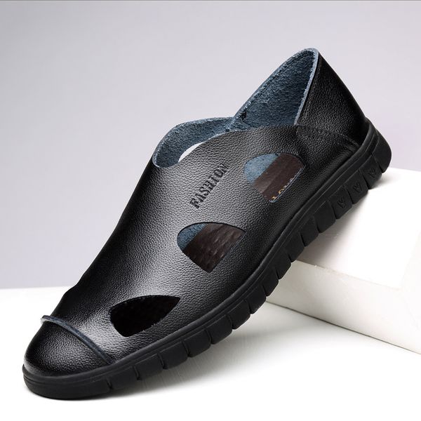 sandals summer men breathable sandalias hombre outdoor casual shoes hollow soft pu leather quality, Black
sandals summer men breathable sandalias hombre outdoor casual shoes hollow soft pu leather quality, Black