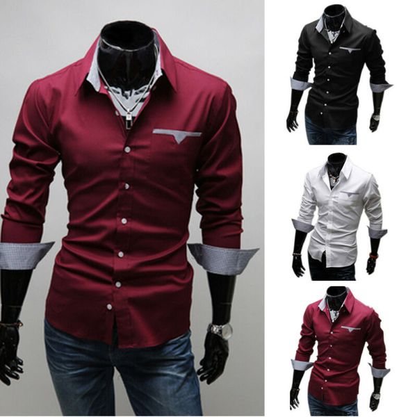 men's slim fit long sleeve shirt formal dress shirts designer business luxury shirts regular solid shirt men's clothes, White;black
men's slim fit long sleeve shirt formal dress shirts designer business luxury shirts regular solid shirt men's clothes, White;black