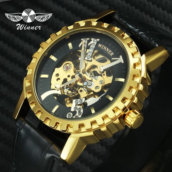 winner crystal number index men auto mechanical watches golden skeleton leather strap royal male wristwatch, Slivery;brown
winner crystal number index men auto mechanical watches golden skeleton leather strap royal male wristwatch, Slivery;brown