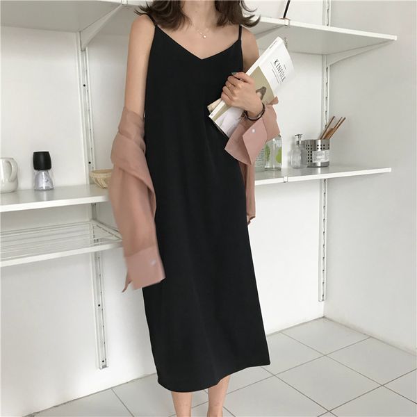 2020 women maxi dress loose sleeveless dresses v-neck sling long black party dress drop shipping, Black;gray
2020 women maxi dress loose sleeveless dresses v-neck sling long black party dress drop shipping, Black;gray
