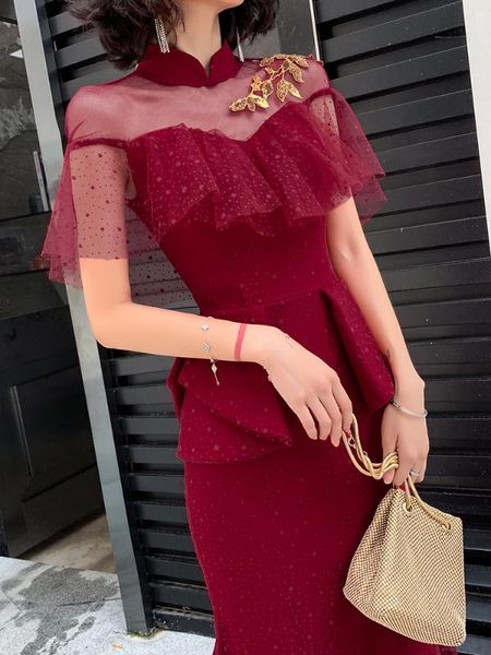 party dresses wine long mermaid high collar ruffles lady girl women princess prom banquet dress gown, White;black
party dresses wine long mermaid high collar ruffles lady girl women princess prom banquet dress gown, White;black