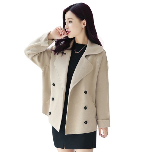 woman short solid woolen coat fashion autumn jacket wool female autumn winter woolen coat 2019 ladies cloak waisted overcoat, Black
woman short solid woolen coat fashion autumn jacket wool female autumn winter woolen coat 2019 ladies cloak waisted overcoat, Black