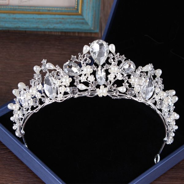 fashion silver pearl crystal tiaras and crowns bridal rhinestone wedding hair jewelry for women princess diadem bride hair accessories, White;golden
fashion silver pearl crystal tiaras and crowns bridal rhinestone wedding hair jewelry for women princess diadem bride hair accessories, White;golden