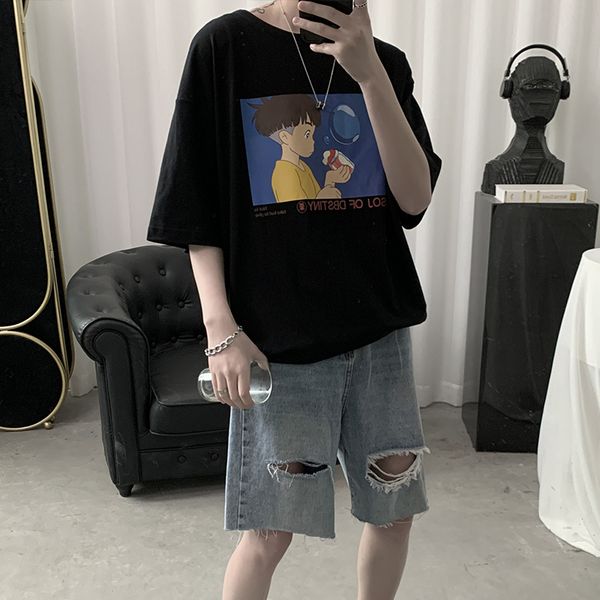 t shirt 100 cotton men summer hip-hop short-sleeved men's t-shirt loose half-sleeved student clothes men's half-sleeve shirt, White;black
t shirt 100 cotton men summer hip-hop short-sleeved men's t-shirt loose half-sleeved student clothes men's half-sleeve shirt, White;black