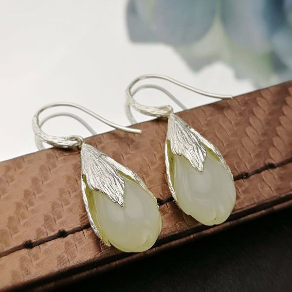silver 925 earing natural gemstone jade flower earrings for women ladies fine jewellery bisuteria, Golden;silver
silver 925 earing natural gemstone jade flower earrings for women ladies fine jewellery bisuteria, Golden;silver