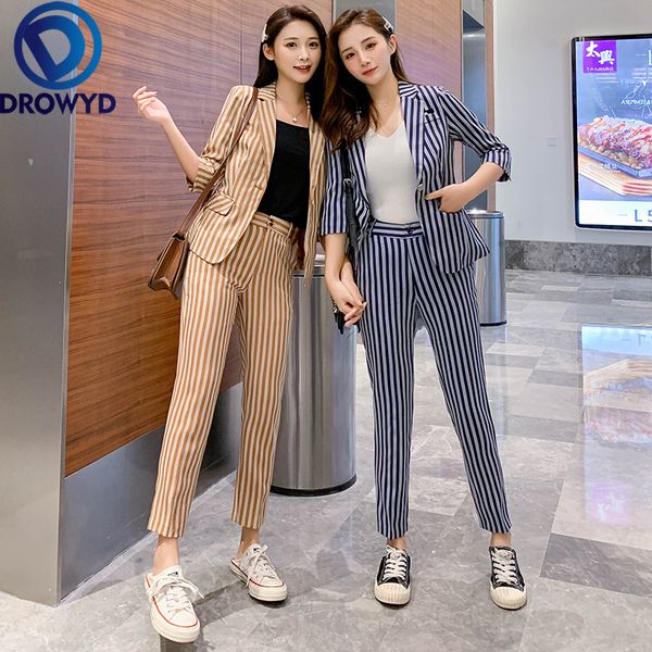 women's suits & blazers khaki striped work pant 2 piece set for women business suit uniform slim blazer and pencil office lady, White;black
women's suits & blazers khaki striped work pant 2 piece set for women business suit uniform slim blazer and pencil office lady, White;black