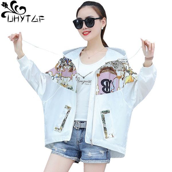 uhytgf 3xl oversized summer women's new fashion print sun protection clothing short coat hooded casual female thin coat 569, Black;brown
uhytgf 3xl oversized summer women's new fashion print sun protection clothing short coat hooded casual female thin coat 569, Black;brown