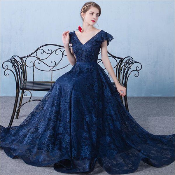party dresses 2021 vintage v neck a-line long evening dress navy blue tulle prom, White;black
party dresses 2021 vintage v neck a-line long evening dress navy blue tulle prom, White;black