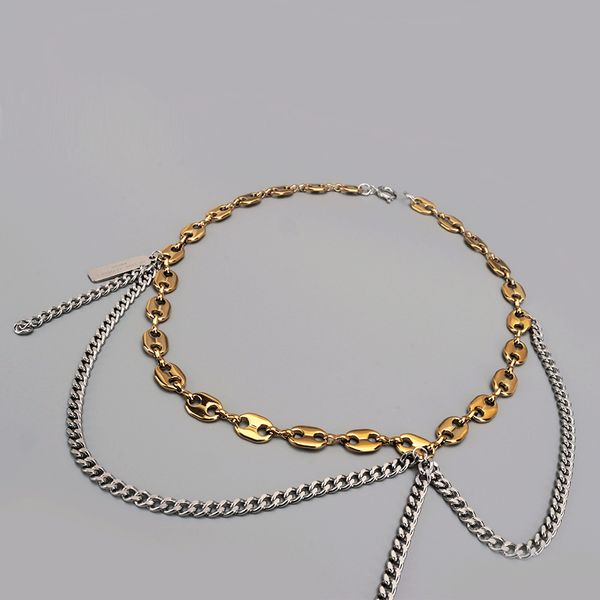 chain necklace fashion gold & silver filled double color tassel splicing pig nose clavicle chain layered korea necklace
chain necklace fashion gold & silver filled double color tassel splicing pig nose clavicle chain layered korea necklace