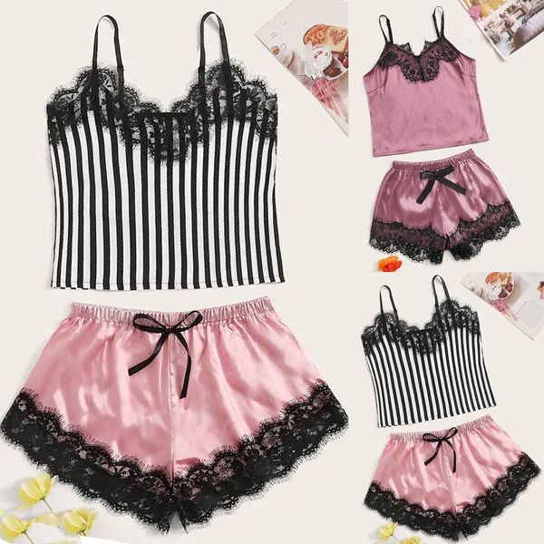 lace satin homewear set women lingerie sleepwear wireless bra camisole homesuit bowknot shorts set nightgowns robe set 2019, Black;red
lace satin homewear set women lingerie sleepwear wireless bra camisole homesuit bowknot shorts set nightgowns robe set 2019, Black;red