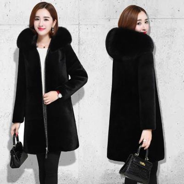 hooded large fur collar faux fur coat female long winter thick plush coat women imitation water mink black pulse size
hooded large fur collar faux fur coat female long winter thick plush coat women imitation water mink black pulse size