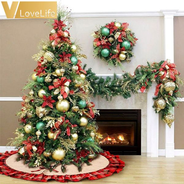 48" christmas tree skirt black and red plaid christmas burlap tree skirt ruffle edge ornaments party decoration
48" christmas tree skirt black and red plaid christmas burlap tree skirt ruffle edge ornaments party decoration