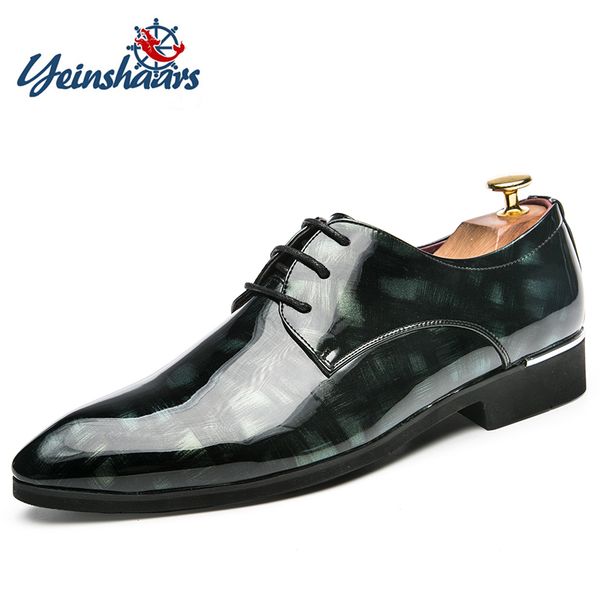 yeinshaars brand men classic pointed toe dress men lace up patent leather black wedding oxford formal shoes big size 38-46
yeinshaars brand men classic pointed toe dress men lace up patent leather black wedding oxford formal shoes big size 38-46