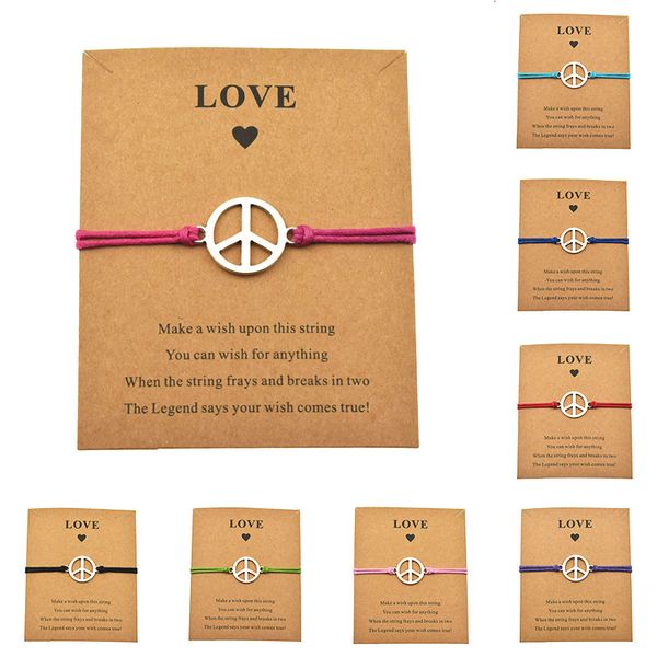 8 colors new handmade women men vintage string rope bracelets peace charm make a love card bangles friendship gifts jewelry, Golden;silver
8 colors new handmade women men vintage string rope bracelets peace charm make a love card bangles friendship gifts jewelry, Golden;silver