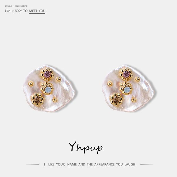 yhpup trendy baroque natural pearls stud earrings luxury rhinestone crystal copper brincos female party jewelry s925 gift 2019, Golden;silver
yhpup trendy baroque natural pearls stud earrings luxury rhinestone crystal copper brincos female party jewelry s925 gift 2019, Golden;silver