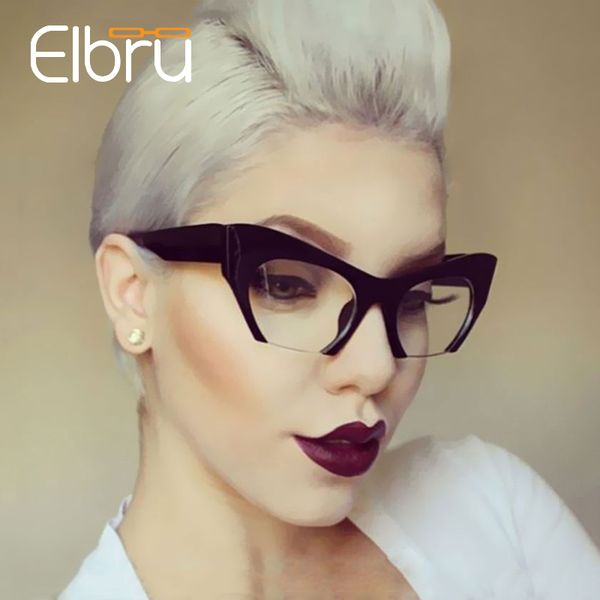 elbru 2019 unique cat eye glasses frames for women vintage brand clear lens spectacle ladies oculos de grau feminino, Black
elbru 2019 unique cat eye glasses frames for women vintage brand clear lens spectacle ladies oculos de grau feminino, Black