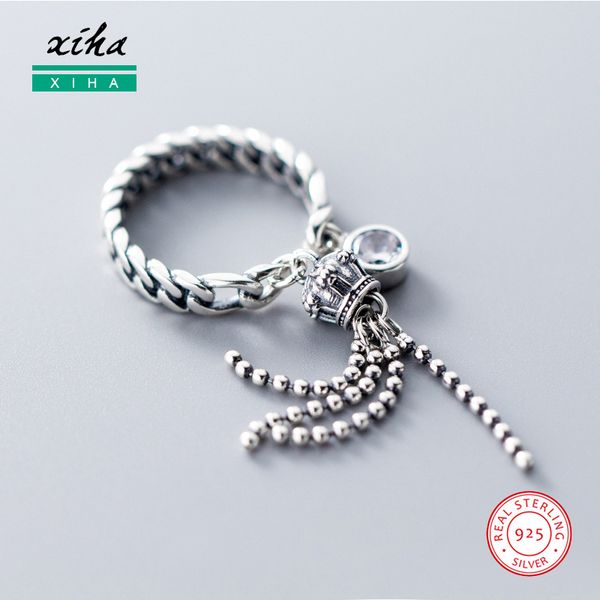 link chain antique silver 925 sterling rings for women long tassel beads queen crown cz zircon adjustable ring fashion jewelry, Golden;silver
link chain antique silver 925 sterling rings for women long tassel beads queen crown cz zircon adjustable ring fashion jewelry, Golden;silver