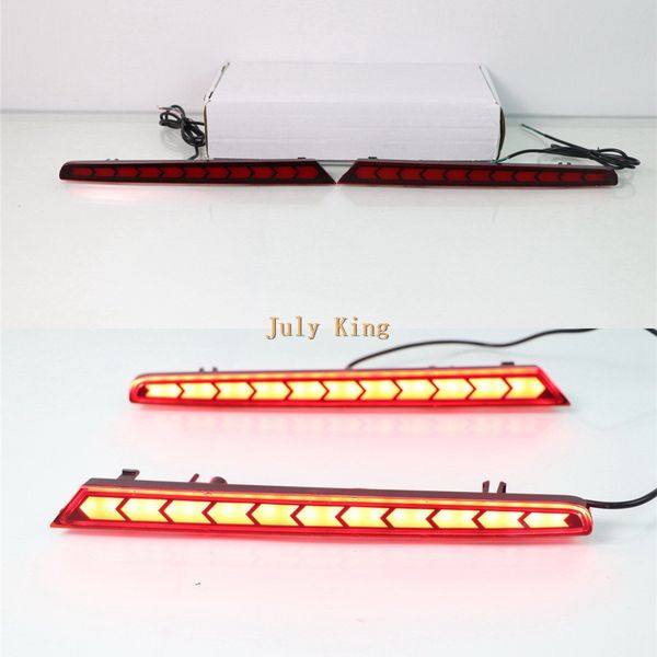 july king car led brake lights case for hyundai santro 2018+, led light guide rear bumper brake lights + night driving light drl