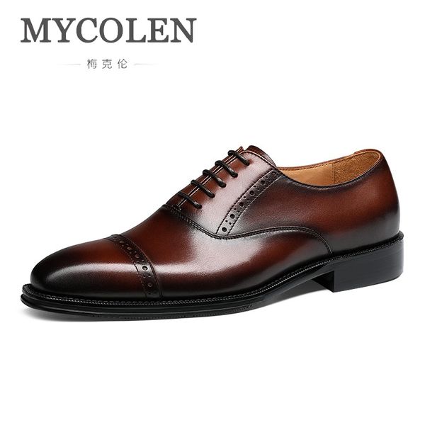 

mycolen men shoes italian leather lace-up pointed toe boots men leather formal male shoes tenis masculino adulto, Black